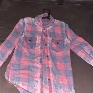 Purple, pink, blue flannel